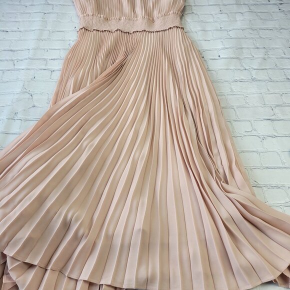 NWT Nanette Lepore pleated blush dress accordion pleats size 14 - Picture 7 of 13